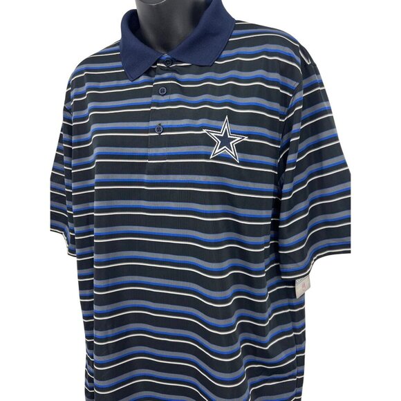 Dallas Cowboys Authentic Whitaker Striped Polo Shirt Size Large L Stripe NWT New - Picture 2 of 7